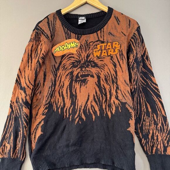 Star Wars Kids Knit Sweater Size XL Cotton Polyester Blend Chubaka Graphic - Picture 3 of 9